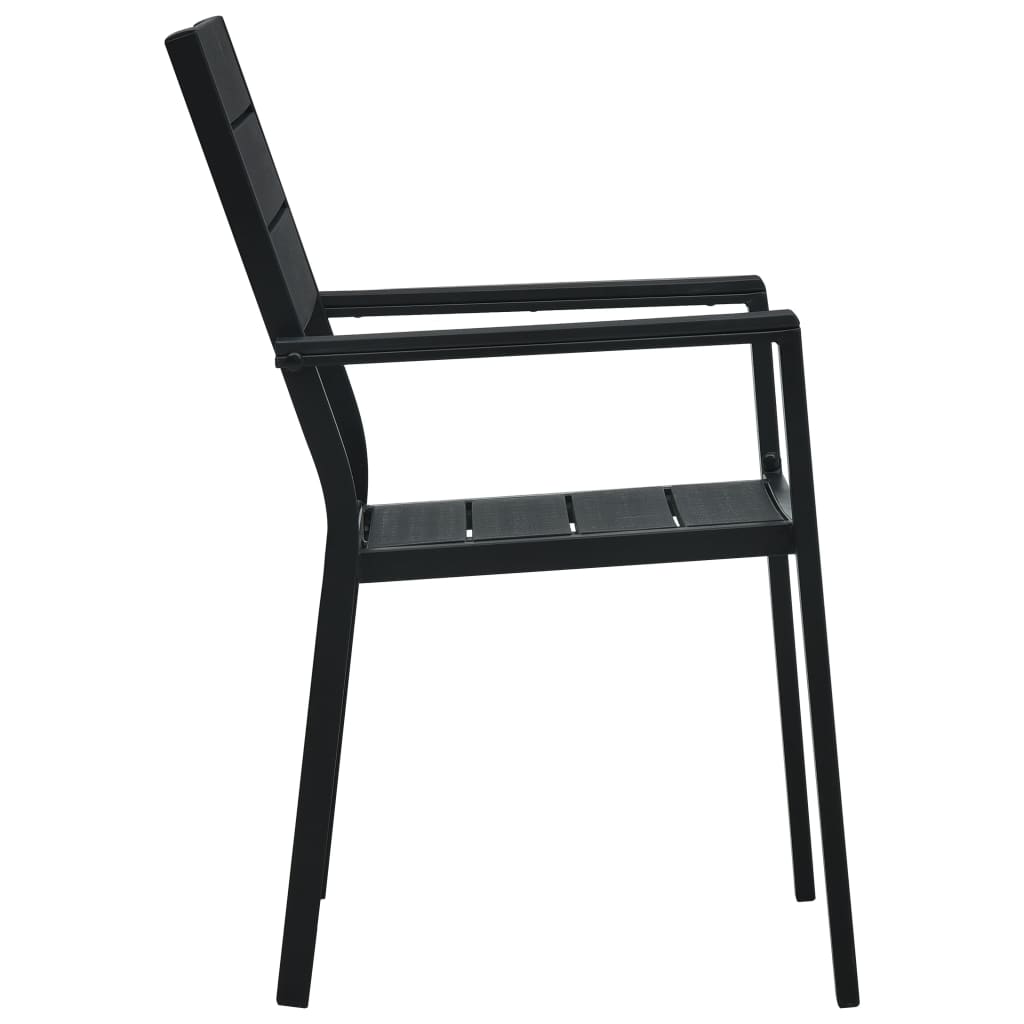 Garden Chairs 2 Pcs Hdpe Wood Look