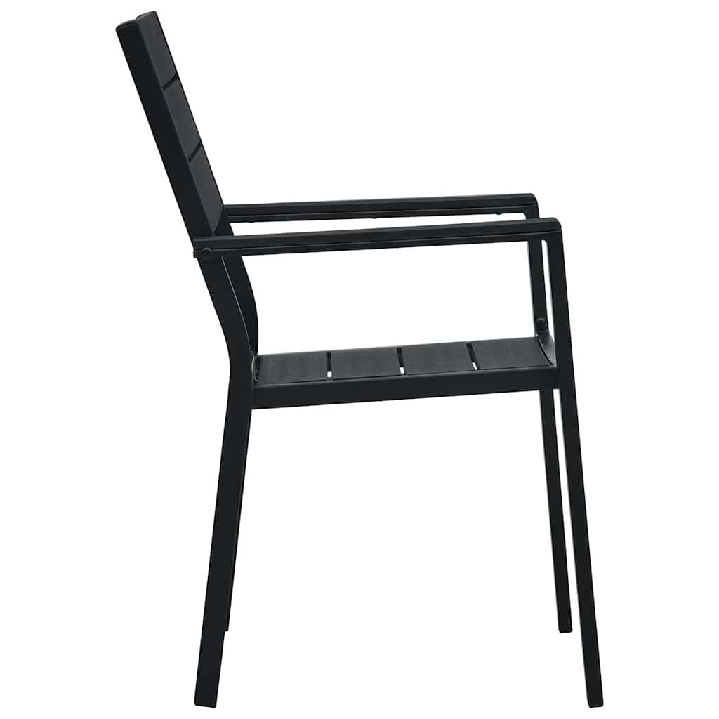 Outdoor Chair Garden Chairs 2 Pcs Hdpe Wood Black White 62 Cm White 62 X 55.5 X