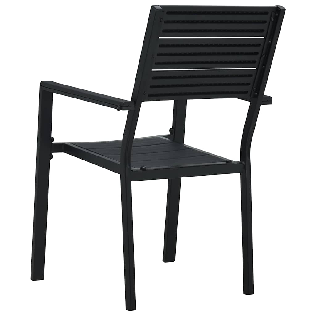 Outdoor Chair Garden Chairs 2 Pcs Hdpe Wood Black White 62 Cm White 62 X 55.5 X