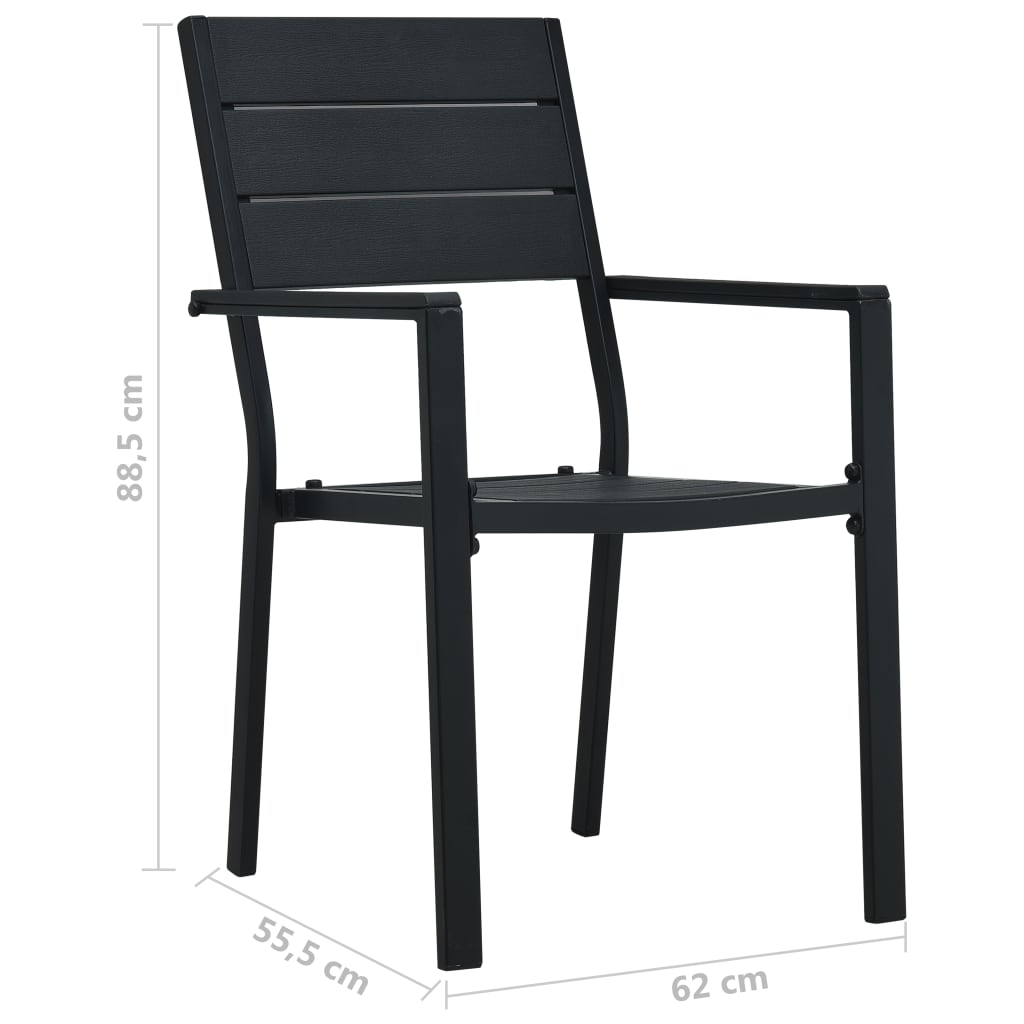 Garden Chairs 2 Pcs Hdpe Wood Look