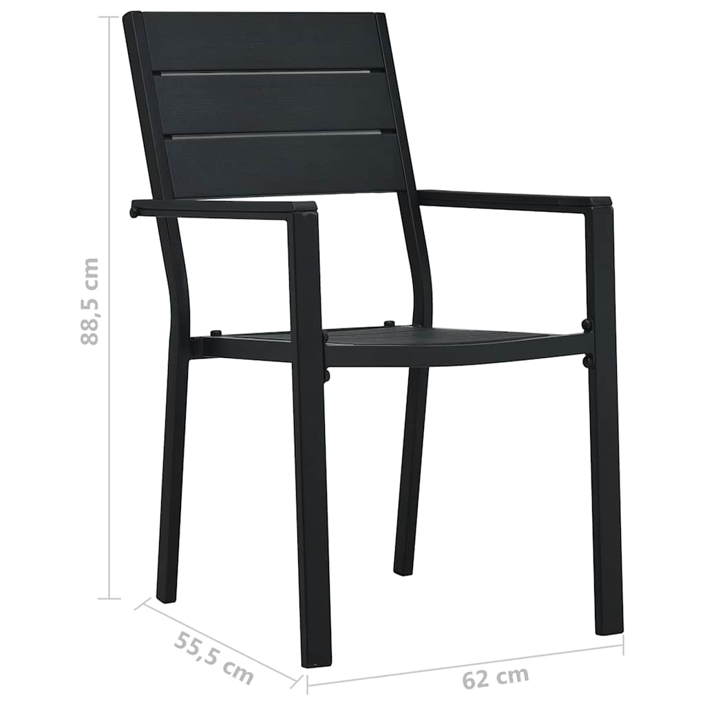 Outdoor Chair Garden Chairs 2 Pcs Hdpe Wood Black White 62 Cm White 62 X 55.5 X