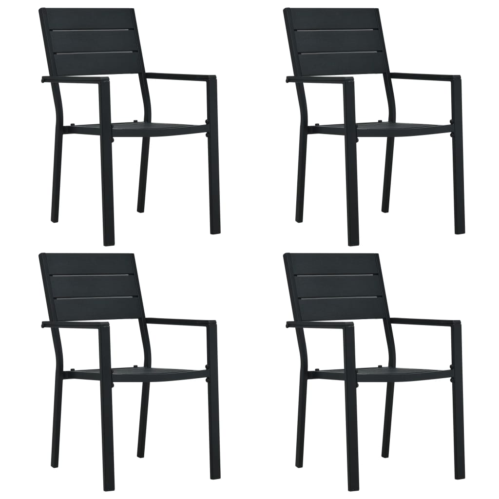 Garden Chairs 2 Pcs Hdpe Wood Look