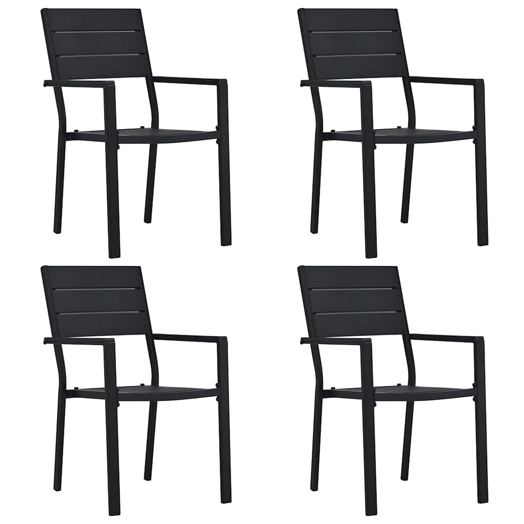 Outdoor Chair Garden Chairs 2 Pcs Hdpe Wood Black White 62 Cm White 62 X 55.5 X