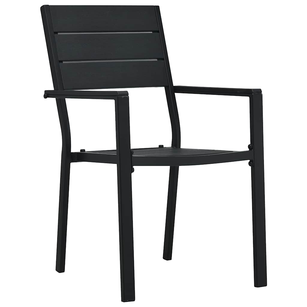 Outdoor Chair Garden Chairs 2 Pcs Hdpe Wood Black White 62 Cm White 62 X 55.5 X