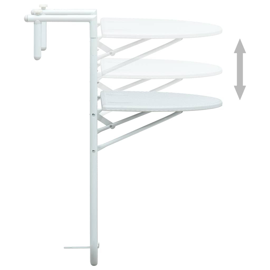 Outdoor Table Hanging Balcony 60X64X83.5 Cm Plastic Rattan Brown Black White 60