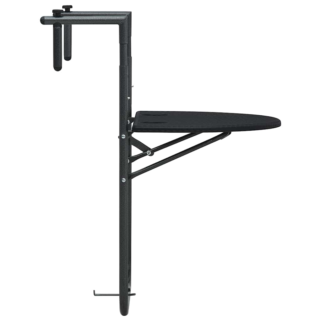 Outdoor Table Hanging Balcony 60X64X83.5 Cm Plastic Rattan brown black white 60