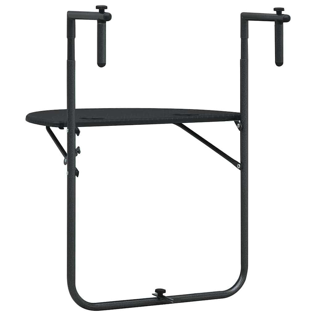 Outdoor Table Hanging Balcony 60X64X83.5 Cm Plastic Rattan brown black white 60