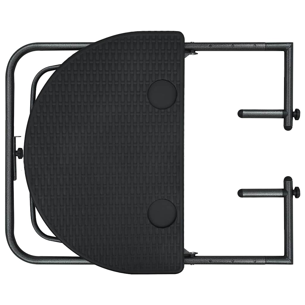 Outdoor Table Hanging Balcony 60X64X83.5 Cm Plastic Rattan Brown Black White 60