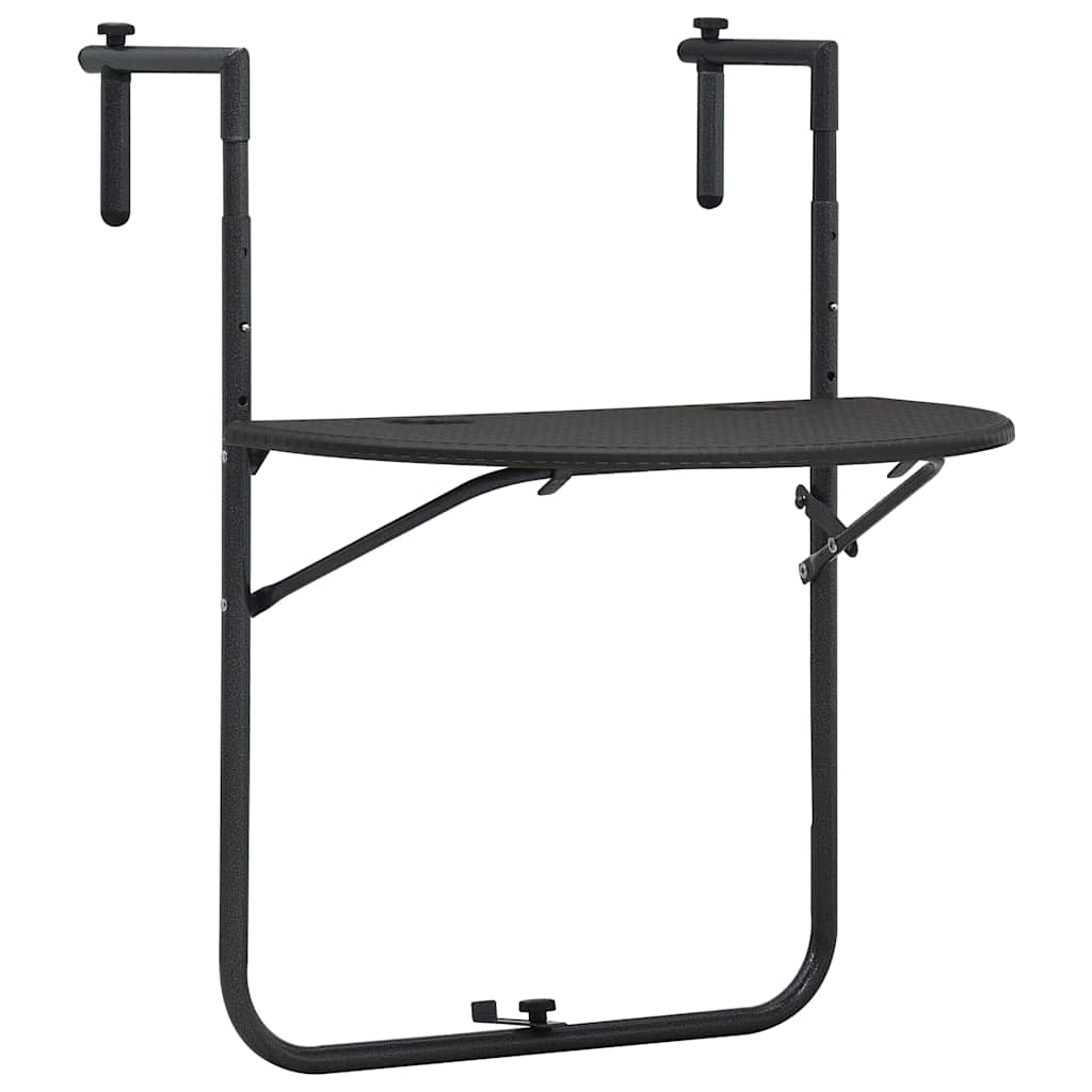 Outdoor Table Hanging Balcony 60X64X83.5 Cm Plastic Rattan brown black white 60
