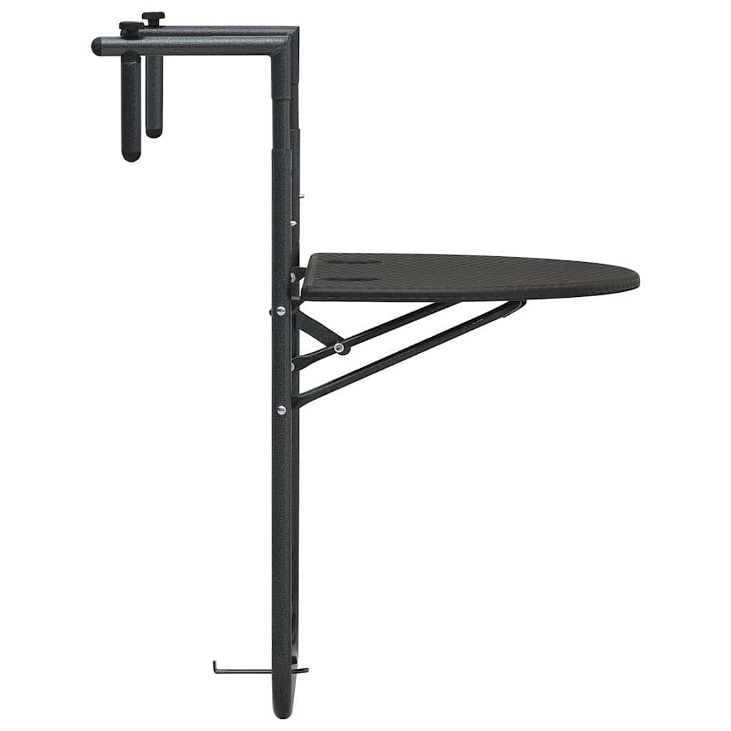 Outdoor Table Hanging Balcony 60X64X83.5 Cm Plastic Rattan brown black white 60