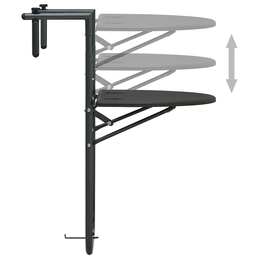 Hanging Balcony Table 60X64X83.5 Cm Plastic Rattan Look