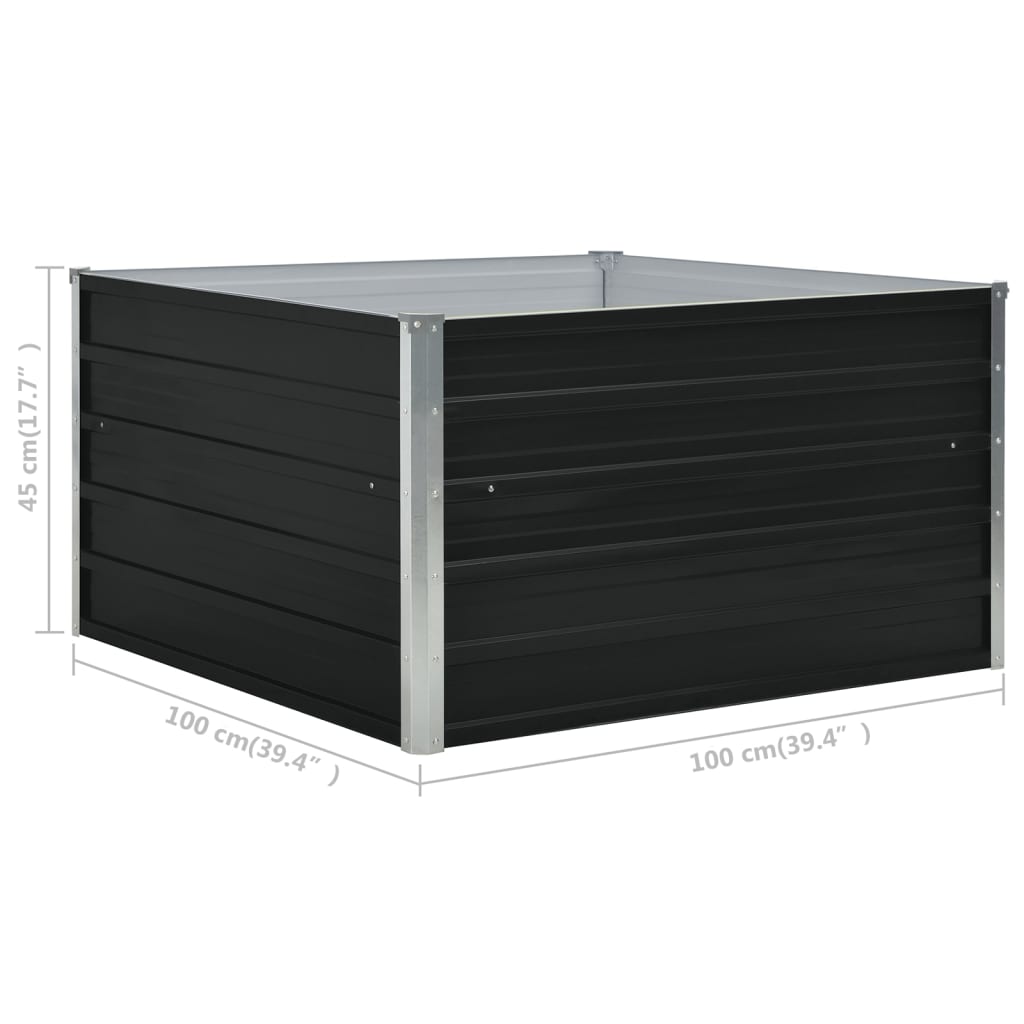 Raised Garden Bed 100X100X45 Cm Galvanised Steel
