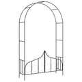 Garden Arch With Gate Black 138X40X238 Cm Iron