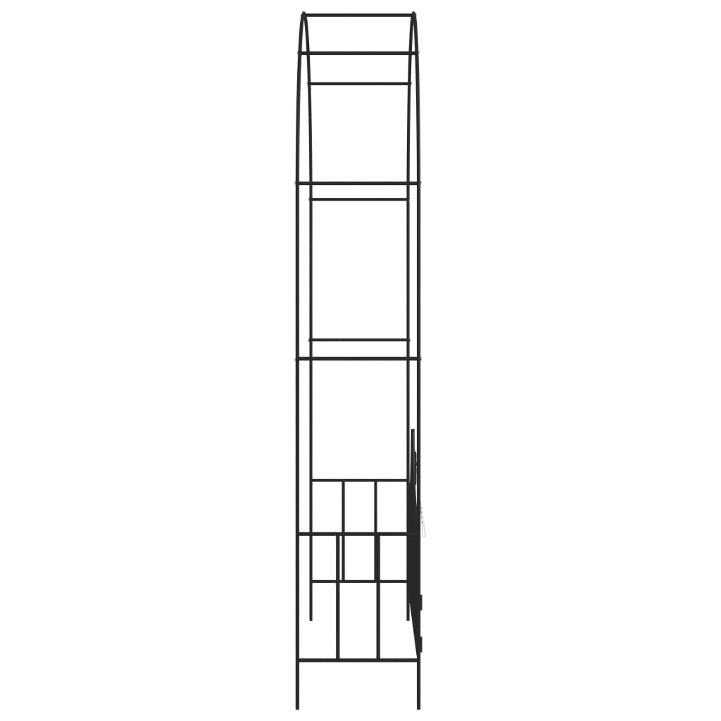 Garden Arch With Gate Black 138X40X238 Cm Iron