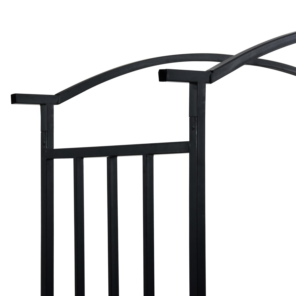 Garden Arch With Bench Black 128X50X207 Cm Iron