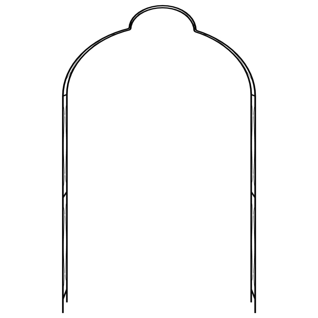 Garden Arch | Black | Powder-Coated Iron | Large | Decorative Inlays