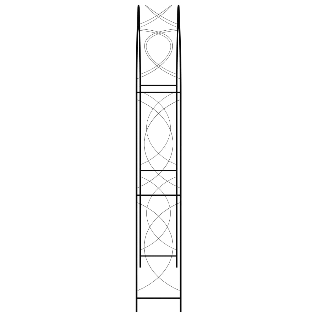 Garden Arch | Black | Powder-Coated Iron | Large | Decorative Inlays