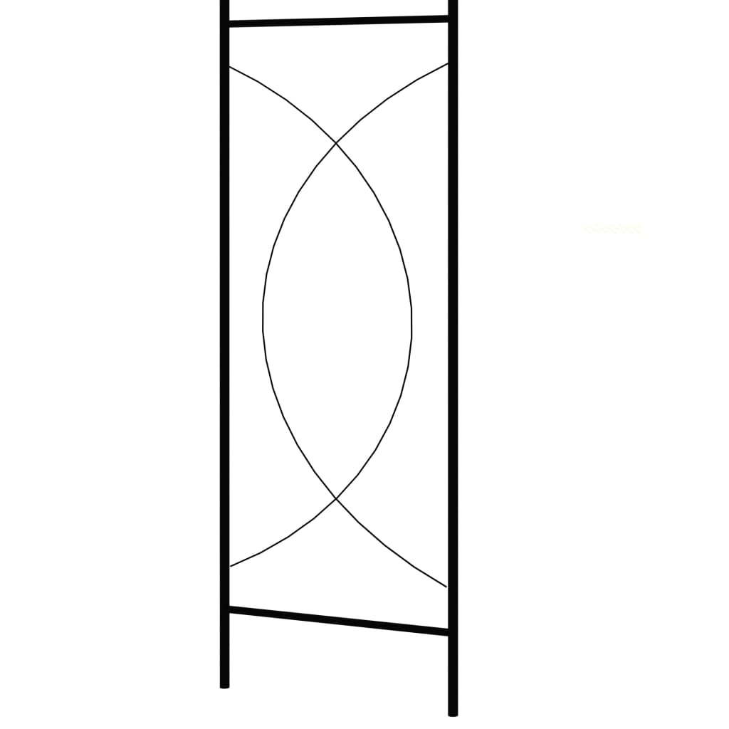 Garden Arch | Black | Powder-Coated Iron | Large | Decorative Inlays