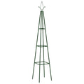Garden Climbing Plant Racks 2 Pcs Dark Green 35X35X195 Cm Iron