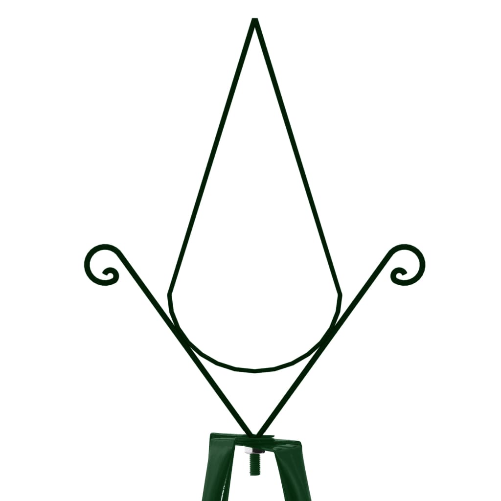 Garden Climbing Plant Racks 2 Pcs Dark Green 35X35X195 Cm Iron