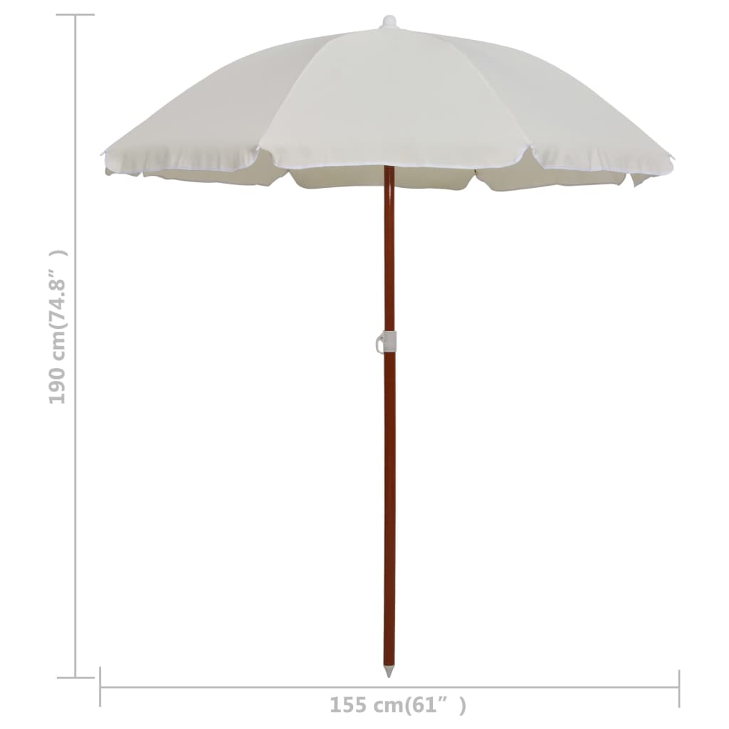 Garden Parasol With Steel Pole