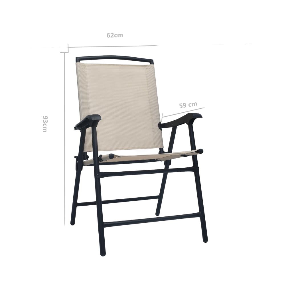 Folding Garden Chairs 2 Pcs Texilene