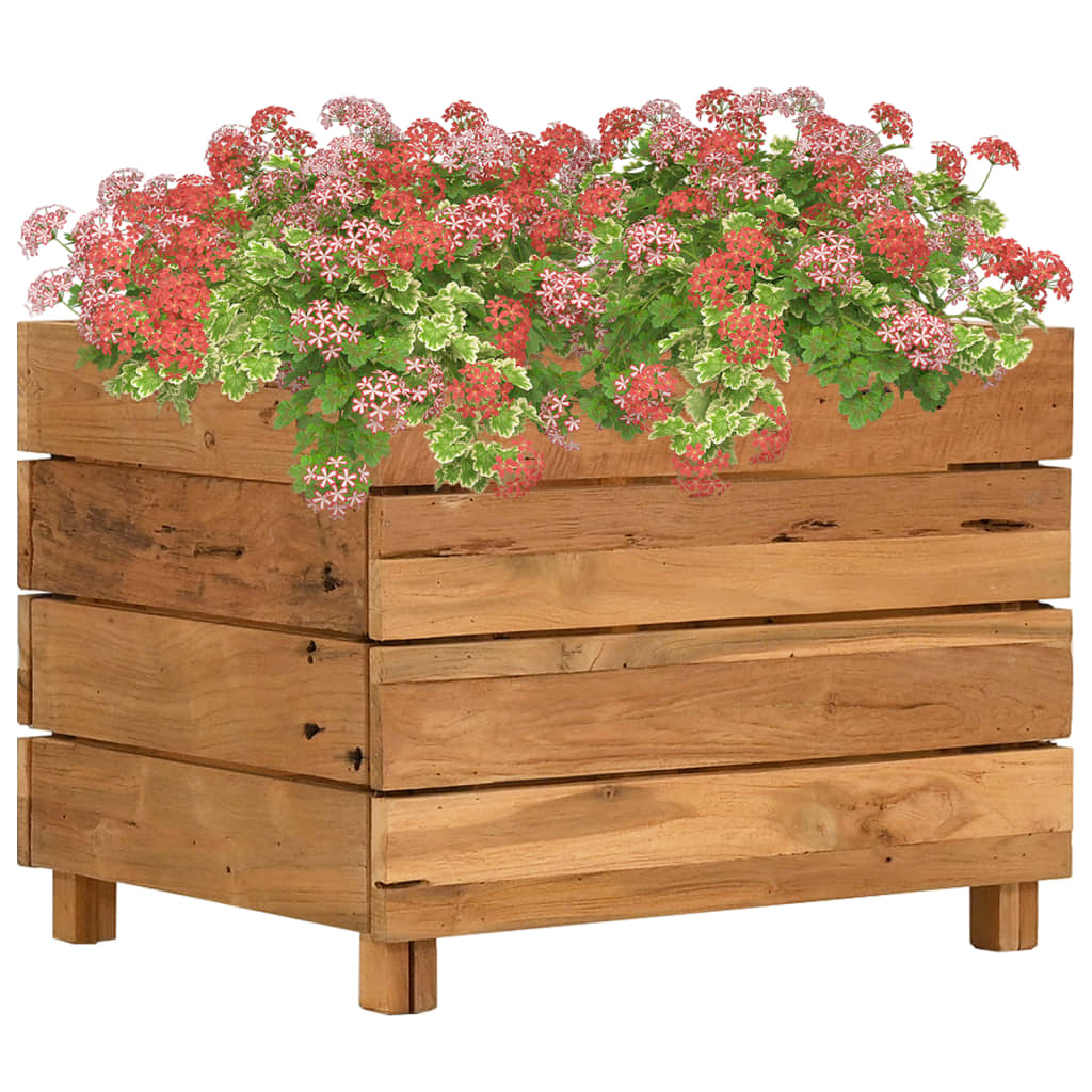 Raised Bed Recycled Teak Wood And Steel