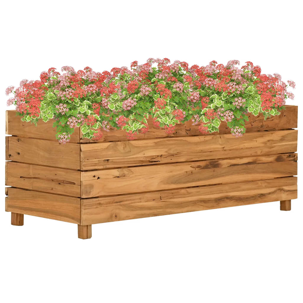 Raised Bed Recycled Teak Wood And Steel