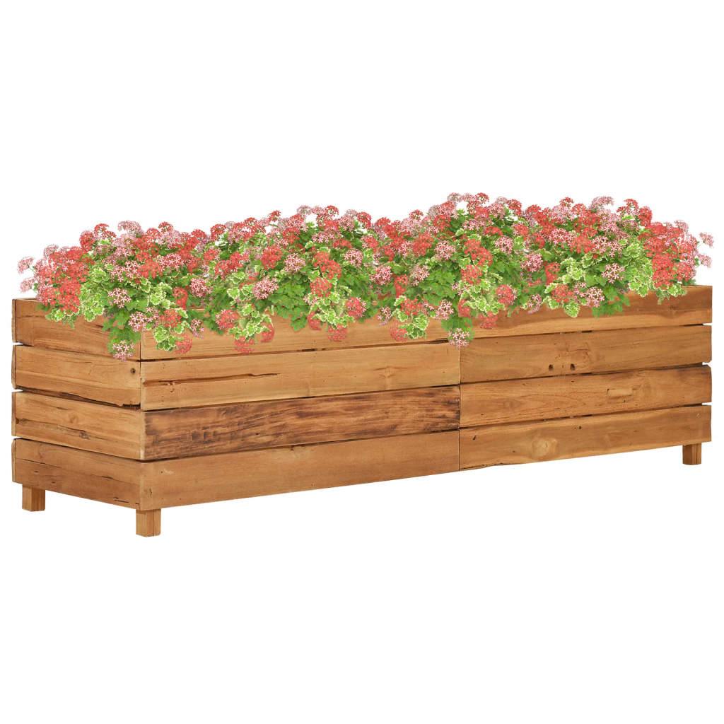 Raised Bed Recycled Teak Wood And Steel