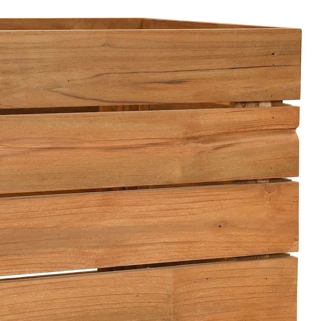Raised Bed Recycled Teak Wood And Steel