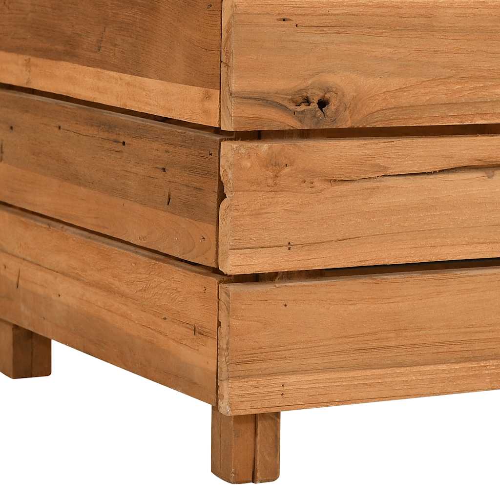 Raised Bed Recycled Teak Wood And Steel