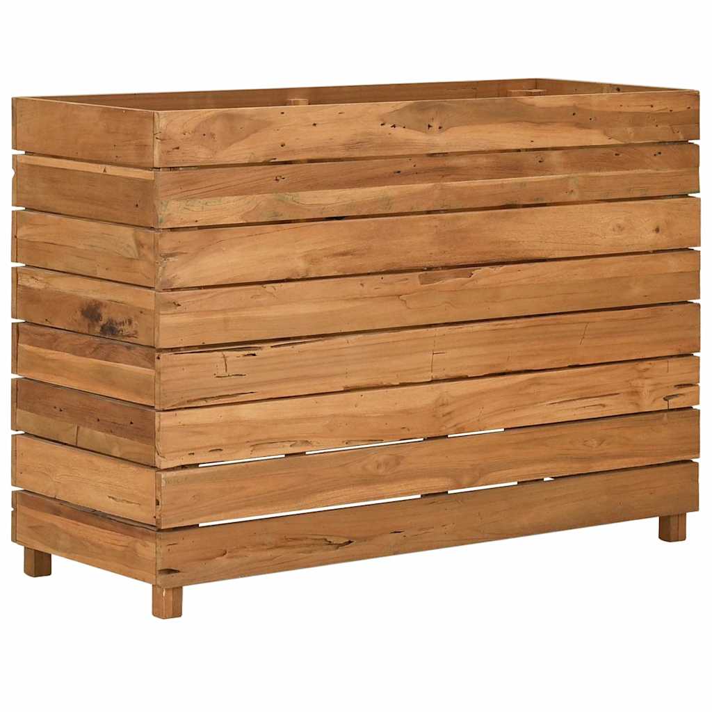Raised Bed Recycled Teak Wood And Steel