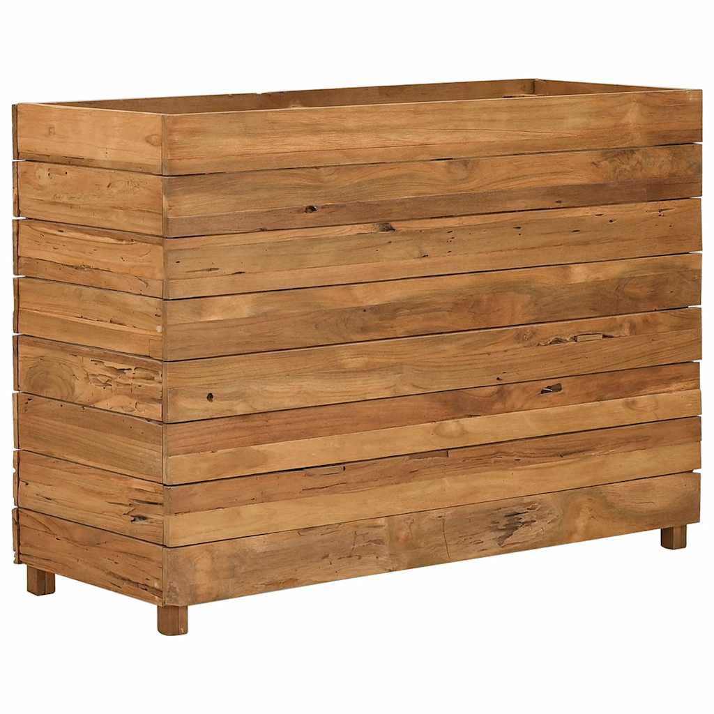 Raised Bed Recycled Teak Wood And Steel