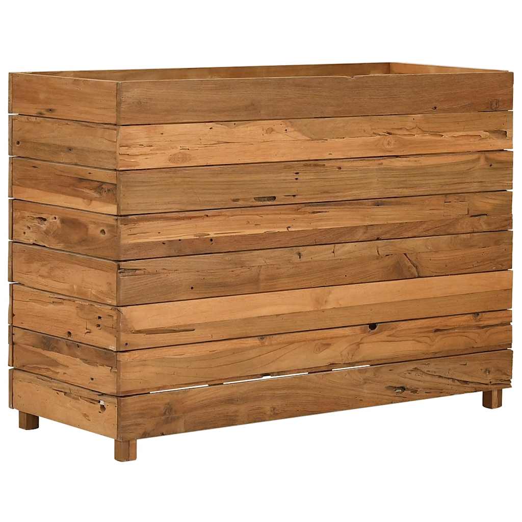 Raised Bed Recycled Teak Wood And Steel