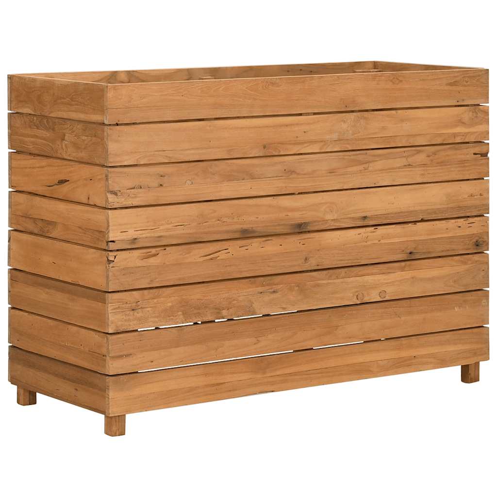 Raised Bed Recycled Teak Wood And Steel