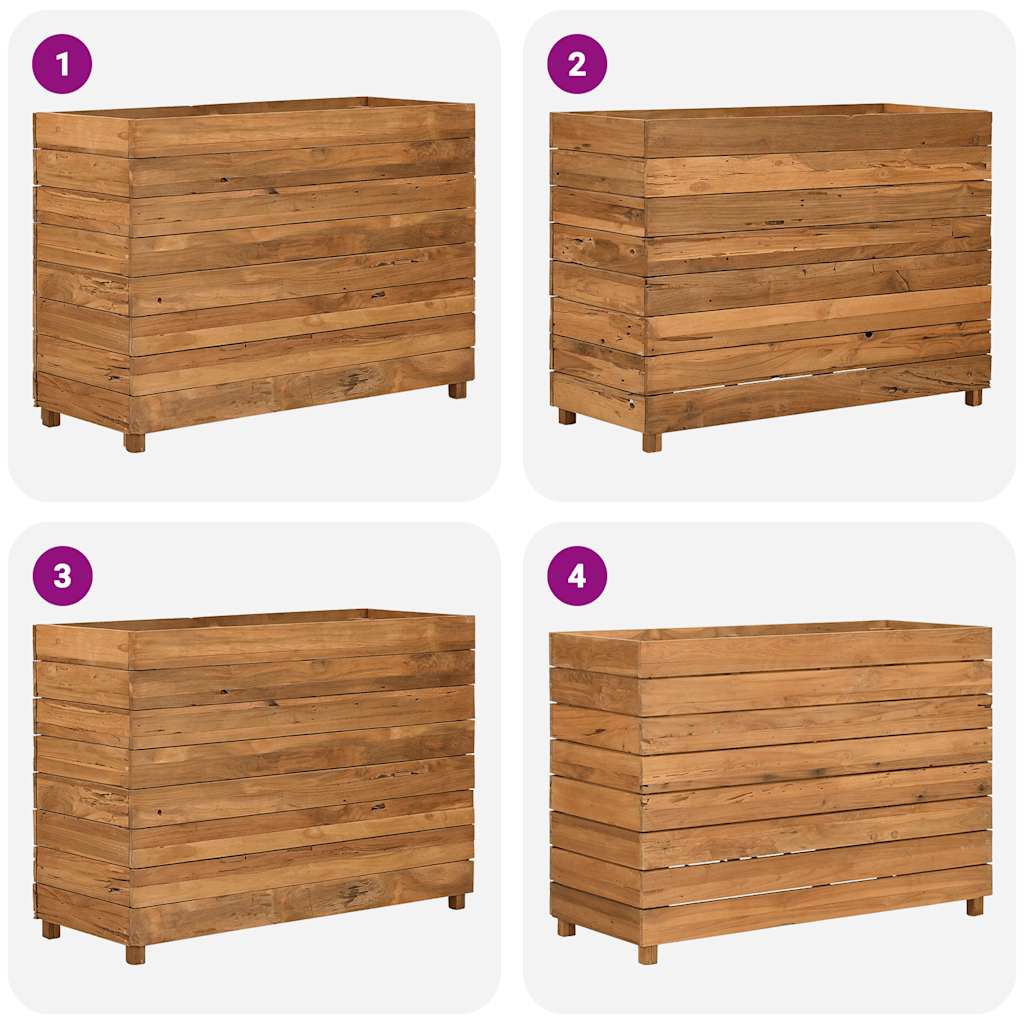 Raised Bed Recycled Teak Wood And Steel