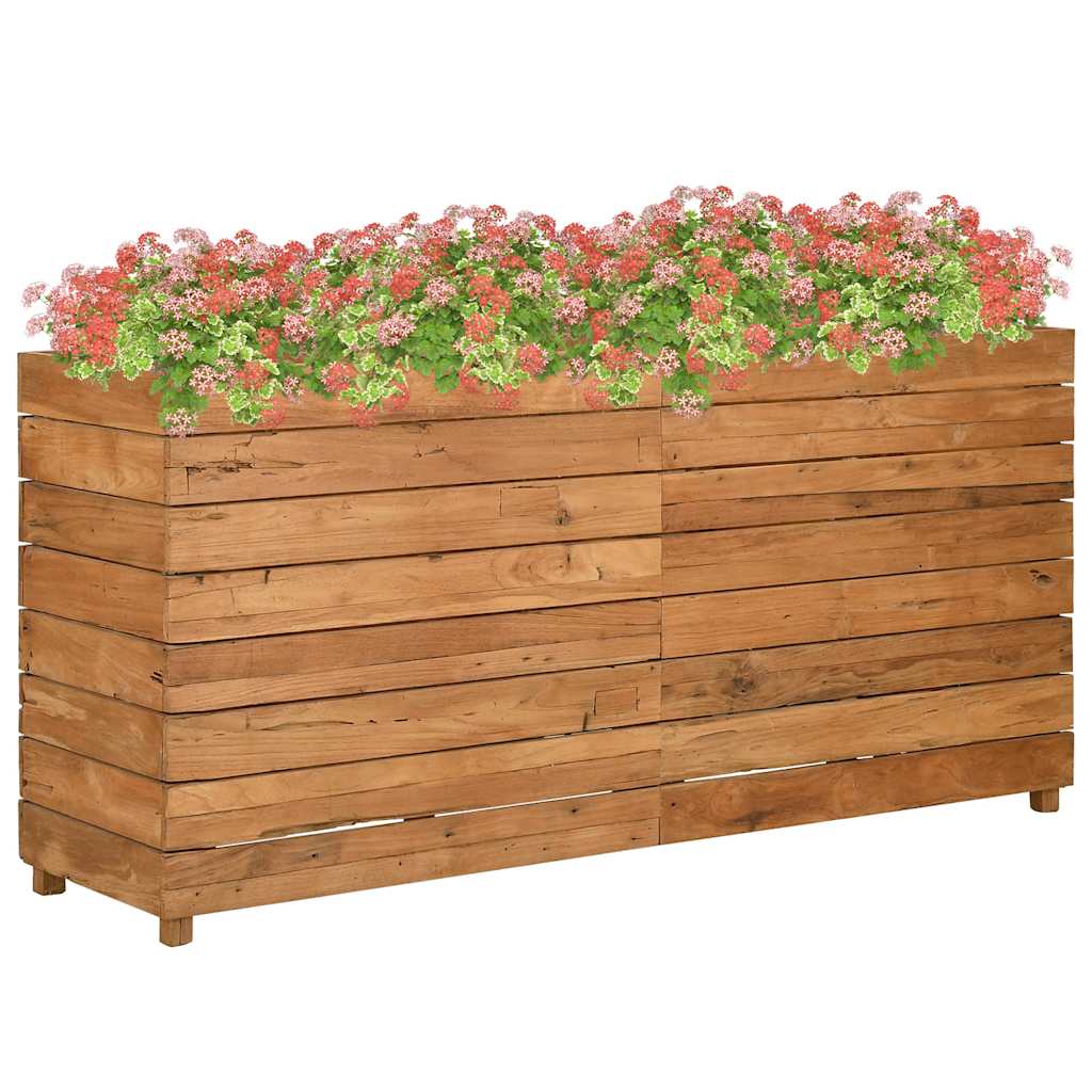 Raised Bed Recycled Teak Wood And Steel