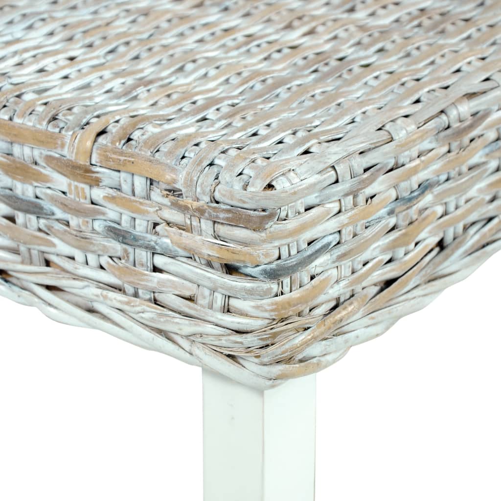 Bench 110 Cm Natural Kubu Rattan And Solid Mahogany Wood