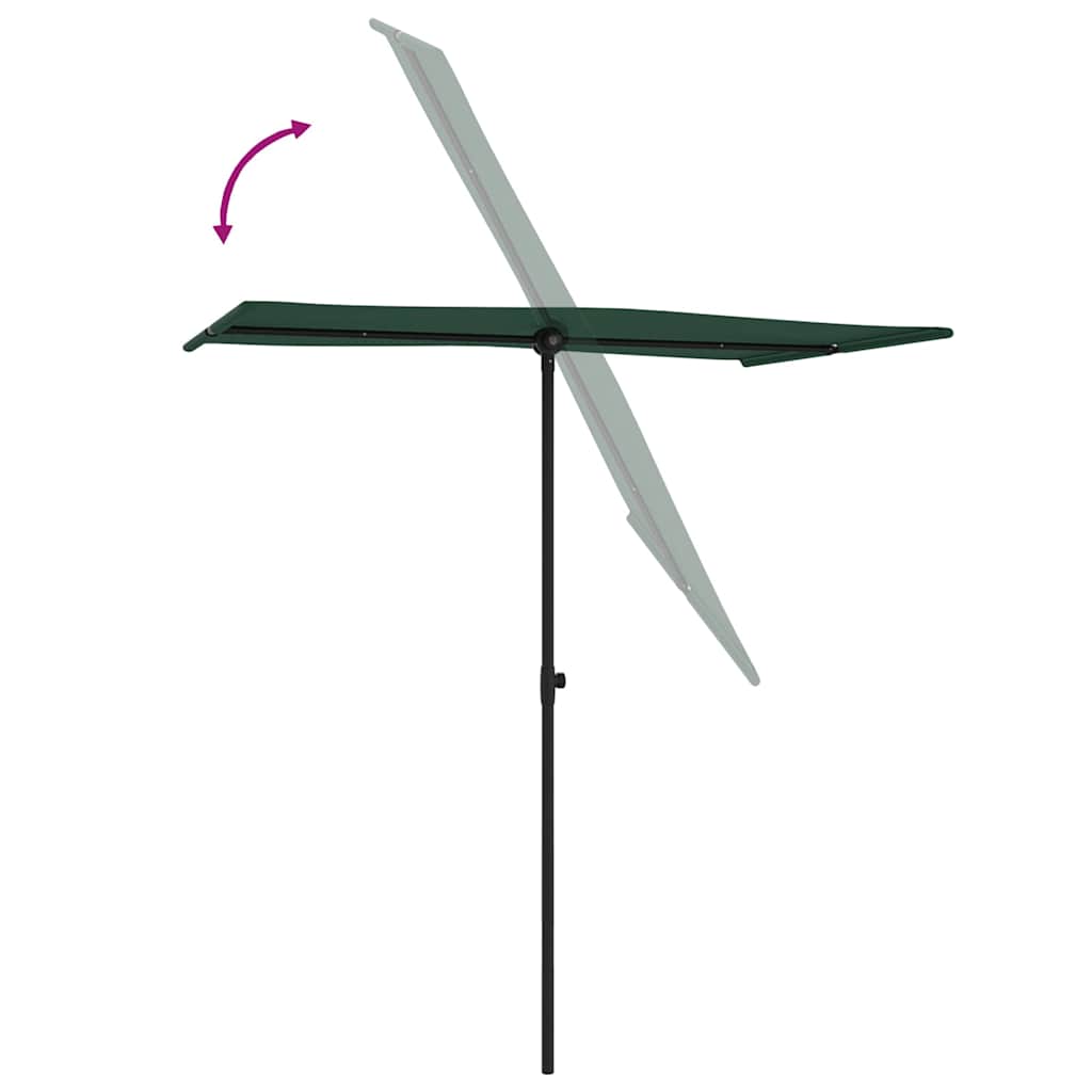 Garden Parasol Aluminium Pole 2X1.5 M black anthracite terracotta green taupe