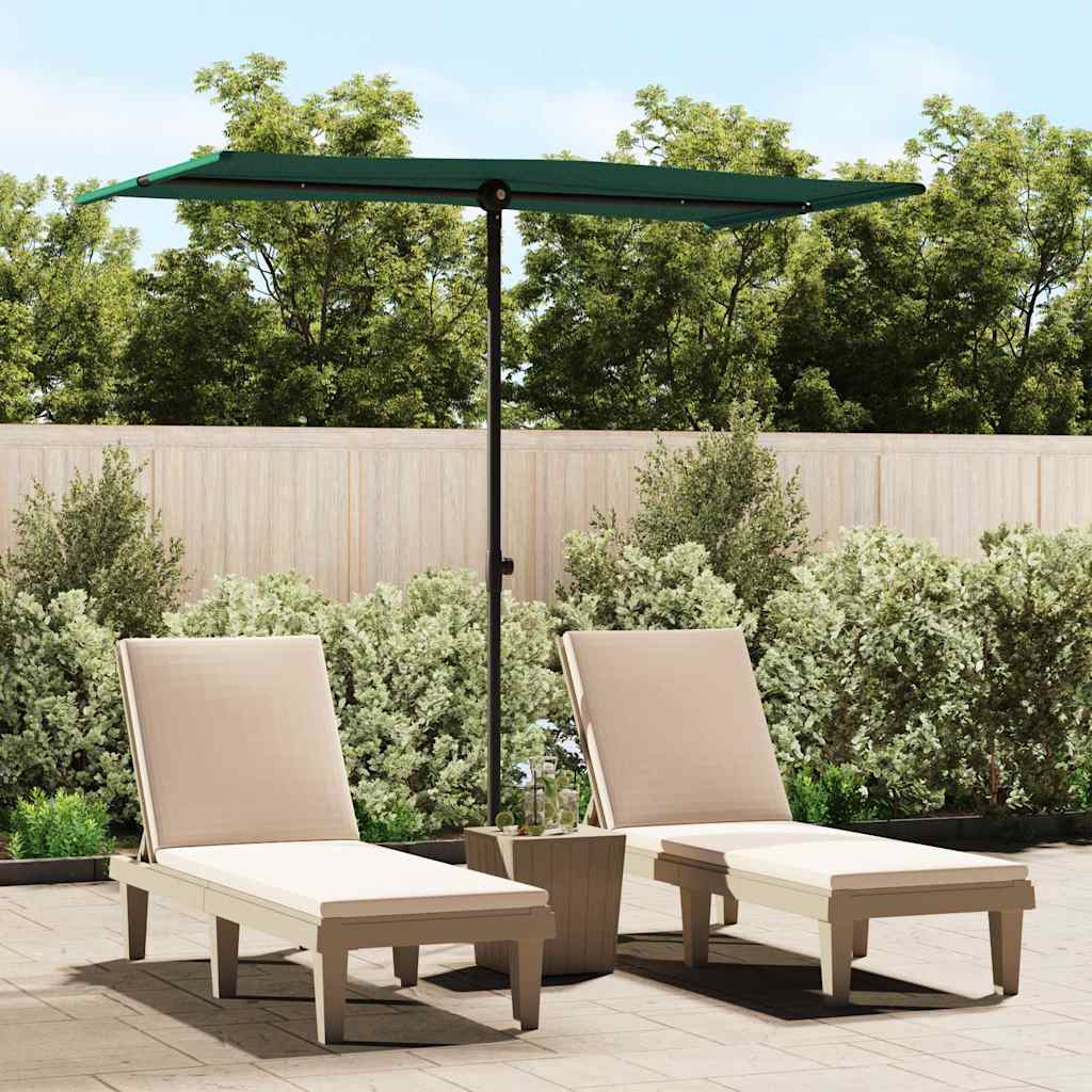 Garden Parasol Aluminium Pole 2X1.5 M black anthracite terracotta green taupe