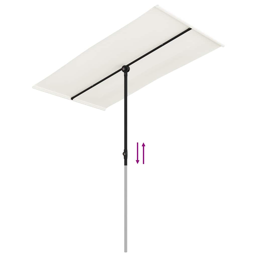 Garden Parasol Aluminium Pole 2X1.5 M black anthracite terracotta green taupe