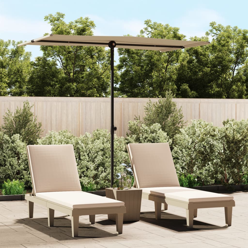 Garden Parasol With Aluminium Pole 2X1.5 M