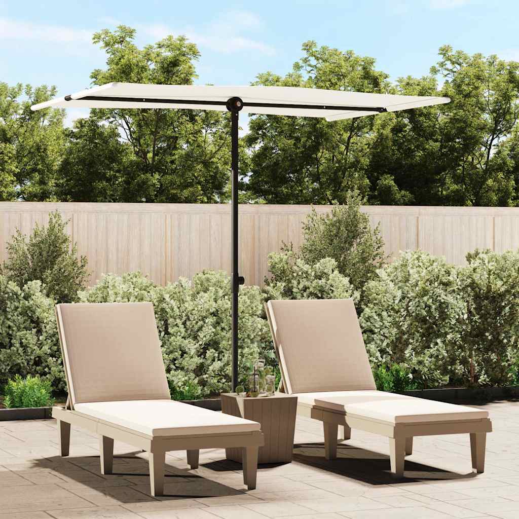 Garden Parasol With Aluminium Pole 2X1.5 M