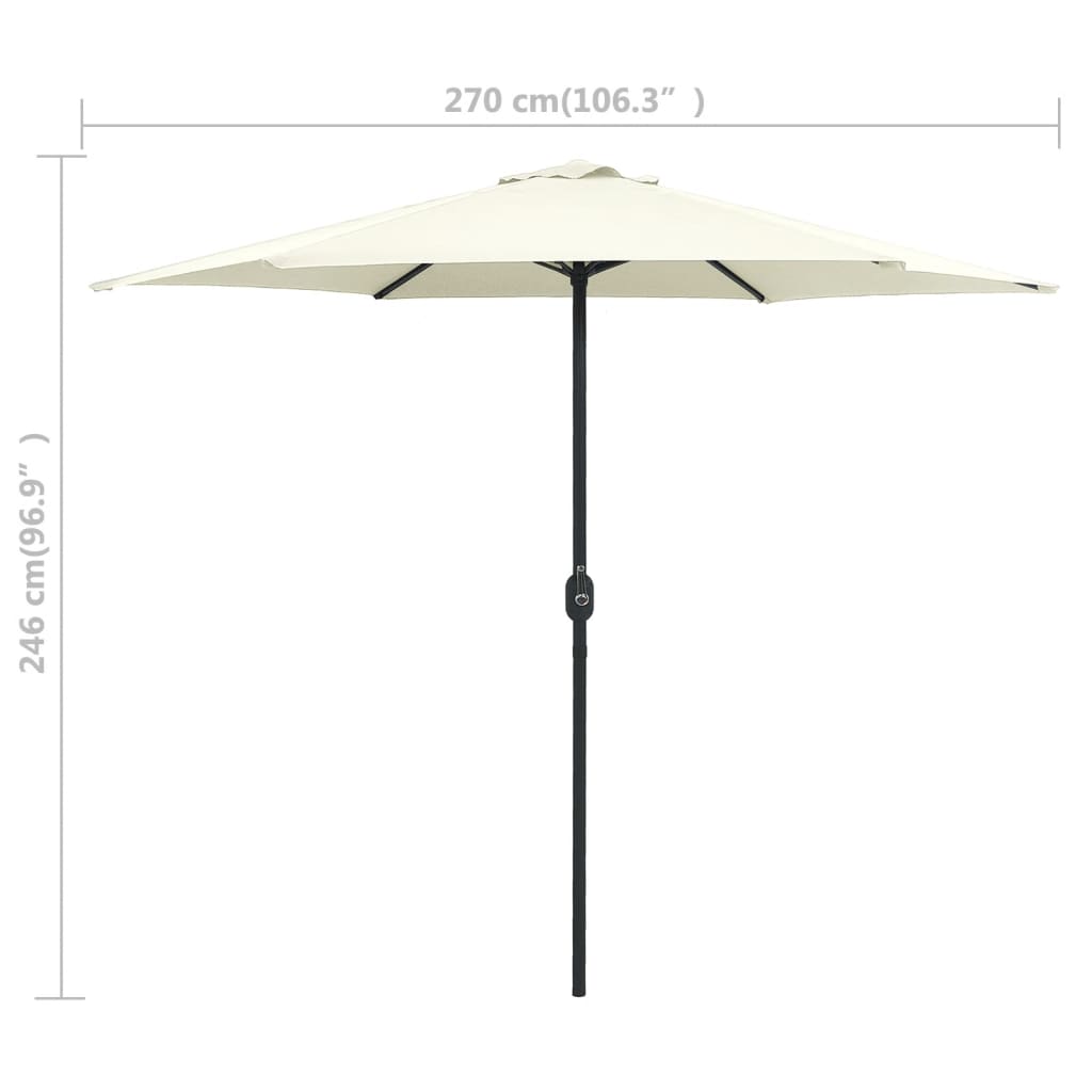 Garden Parasol With Aluminium Pole 270X246 Cm