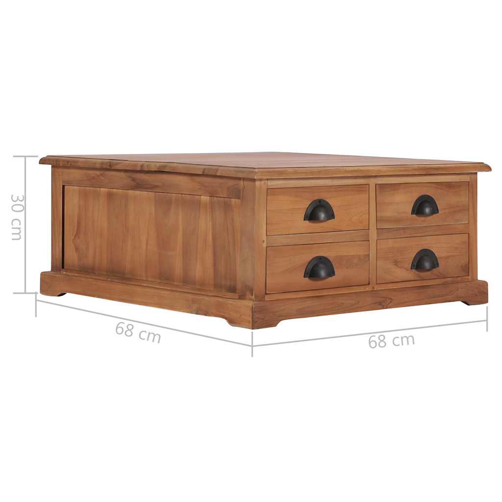 Coffee Table 68X68X30 Cm Solid Teak Wood Solid teak wood with a natural finish 6