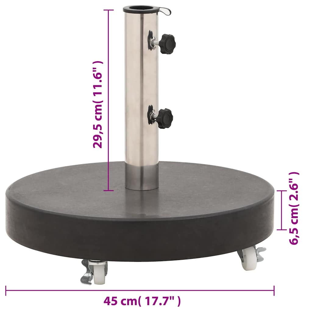 Outdoor Umbrella Bases Parasol Base Granite 30 Kg Round grey black