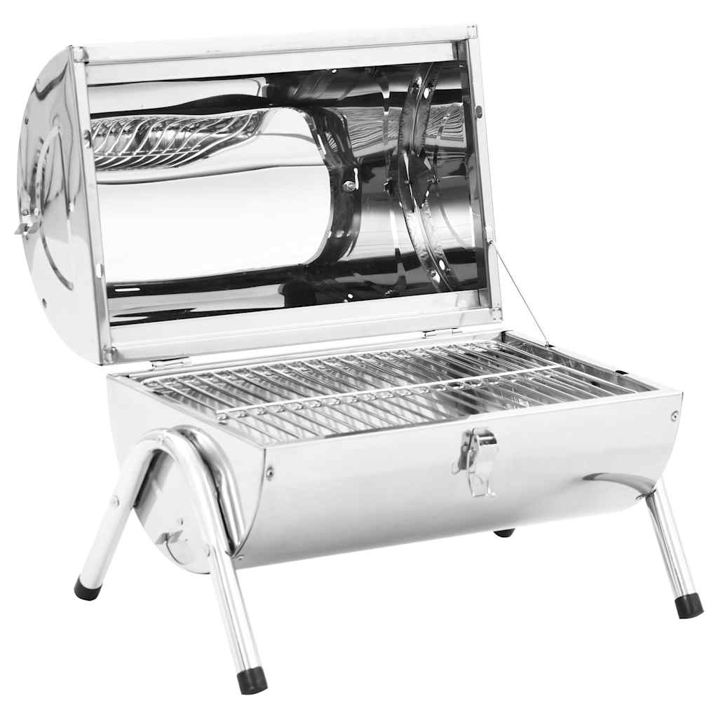Portable Tabletop Charcoal Bbq Grill Stainless Steel Double Grids