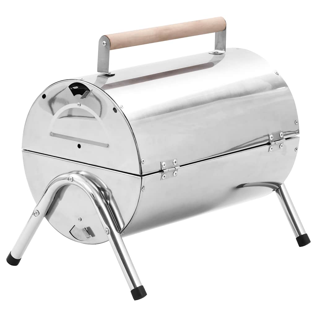Portable Tabletop Charcoal Bbq Grill Stainless Steel Double Grids