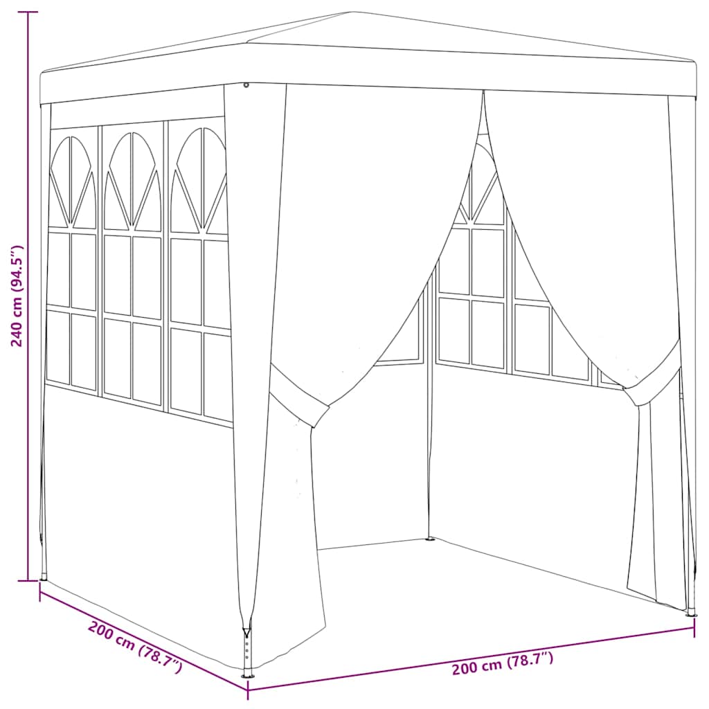 Gazebo Professional Party Tent Marquee Sidewalls 90GSM Waterproof blue white 200