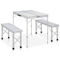 Folding Camping Table With 2 Benches Aluminium - Model 48181